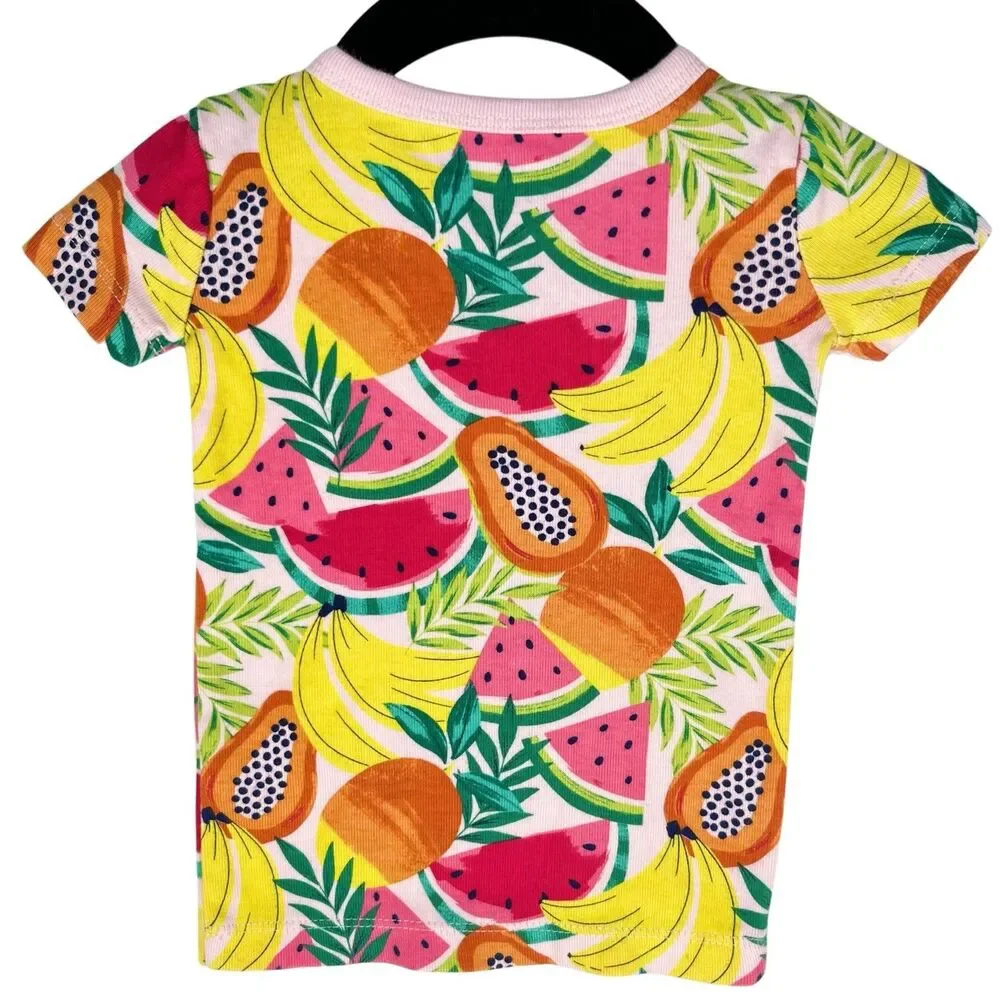 Janie & Jack 6 - 12 Months Pajamas Baby Good Night Fruit Print Set 100% Cotton